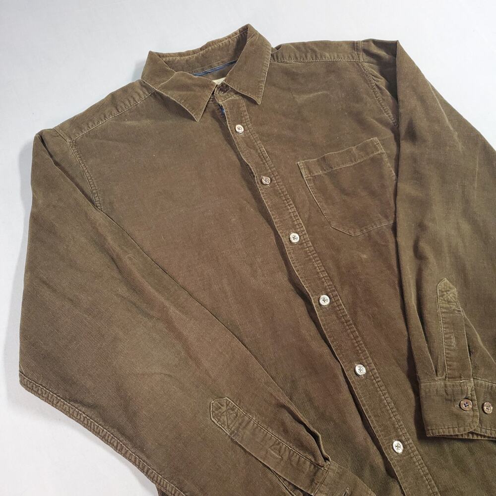 Vintage Paradise Collection Corduroy Long Sleeve Button Up Shirt Mens Size L